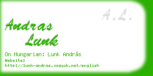 andras lunk business card
